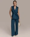 Donna Karan Womens Belted Vest Pull On Pants