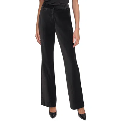 Donna Karan Womens Boot Cut Mid Rise Bootcut Pants In Black