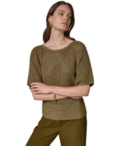 Donna Karan Womens Crewneck Sweater In Green