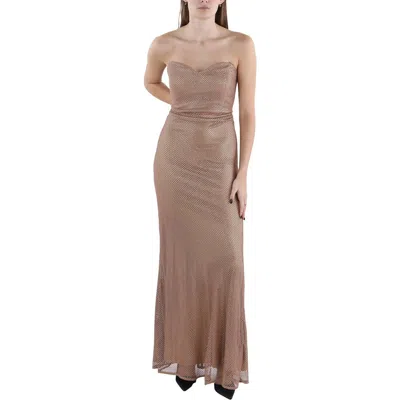 Donna Karan Womens Fishnet Embellished Evening Dress In Grey