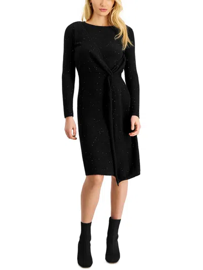 Donna Karan Womens Glitter Knit Sweaterdress In Black