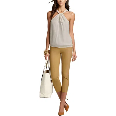 Donna Karan Womens Halter Chiffon Halter Top In Neutral