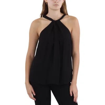 Donna Karan Womens Halter Chiffon Halter Top In Black