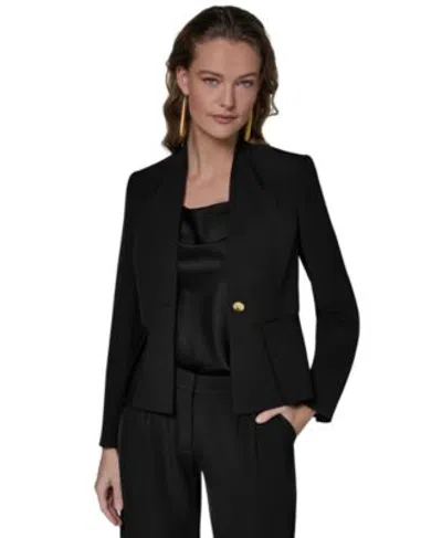 Donna Karan Womens One Button Blazer Blazer In Black