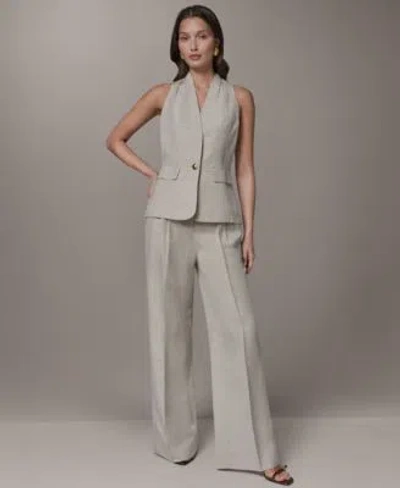 Donna Karan Womens One Button Vest High Waisted Pants In Green