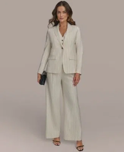 Donna Karan Womens Pinstriped Blazer Vest Pants