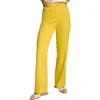 Donna Karan Womens Pocket Polyester Straight Leg Pants In Yellow