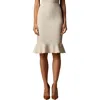 Donna Karan Womens Ruffled Tweed Pencil Skirt