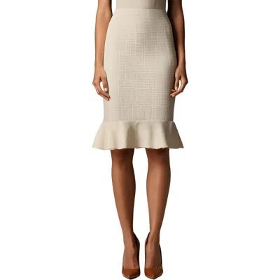 Donna Karan Womens Ruffled Tweed Pencil Skirt