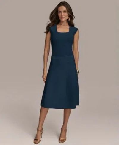 Donna Karan Womens Sleeveless Sweater Knit Top Midi Skirt