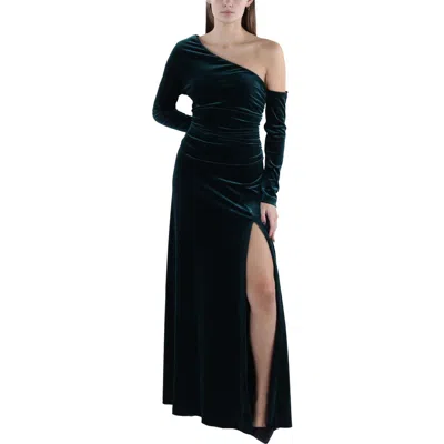 Donna Karan Womens Velvet One Shoulder Evening Dress In Gold