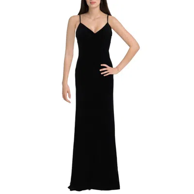 Donna Karan Womens Velvet Sleeveless Evening Dress In Black