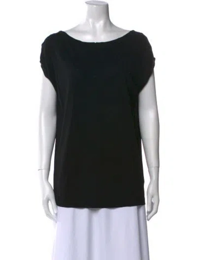 Pre-owned Donna Karan Wool Bateau Neckline T-shirt In Black