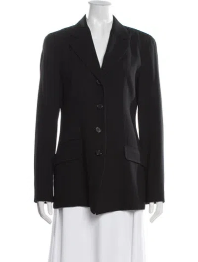 Pre-owned Donna Karan Wool Blazer In Black