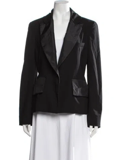 Pre-owned Donna Karan Wool Blazer In Black