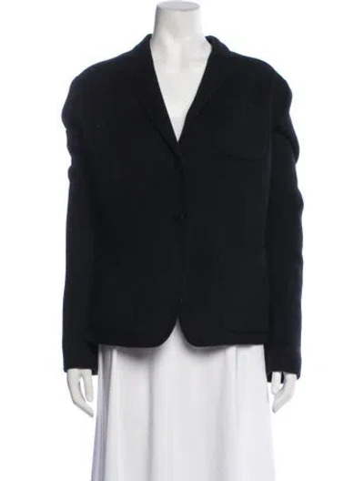 Pre-owned Donna Karan Wool Blazer In Black/blue