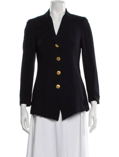 Pre-owned Donna Karan Wool Blazer In Blue