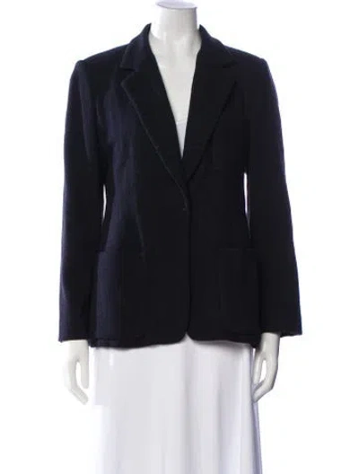 Pre-owned Donna Karan Wool Blazer In Blue