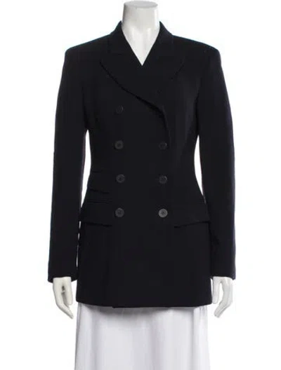 Pre-owned Donna Karan Wool Blazer In Blue