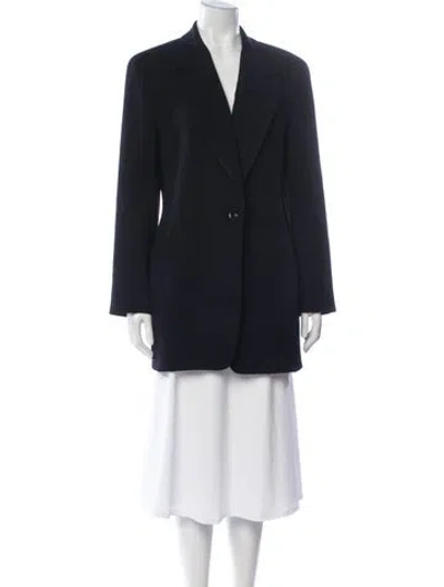 Pre-owned Donna Karan Wool Blazer In Blue