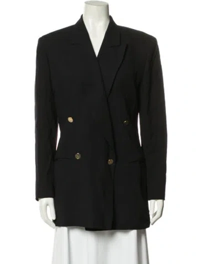 Pre-owned Donna Karan Wool Blazer In Blue