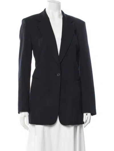 Pre-owned Donna Karan Wool Blazer In Blue