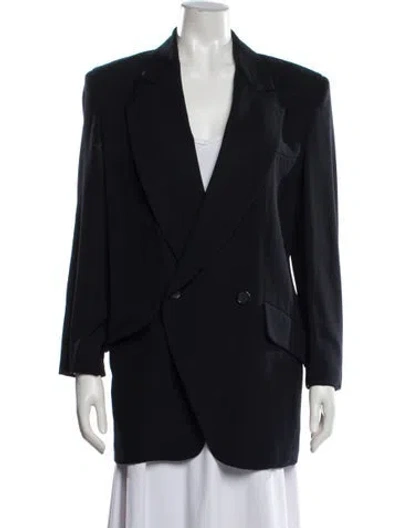 Pre-owned Donna Karan Wool Blazer In Blue