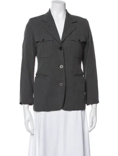 Pre-owned Donna Karan Wool Blazer In Gray