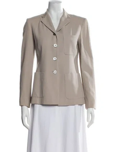 Pre-owned Donna Karan Wool Blazer In Neutral