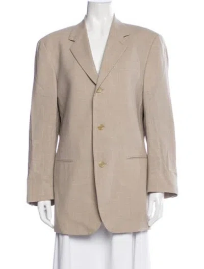 Pre-owned Donna Karan Wool Blazer In Neutral
