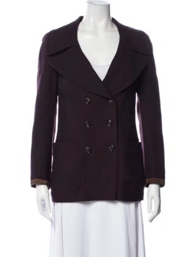 Pre-owned Donna Karan Wool Blazer In Purple