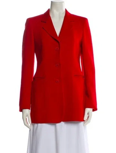 Pre-owned Donna Karan Wool Blazer In Red