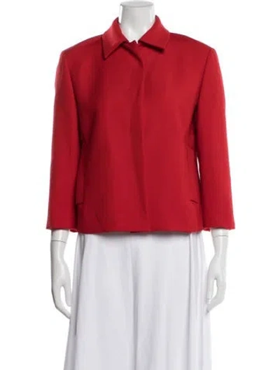 Pre-owned Donna Karan Wool Blazer In Red