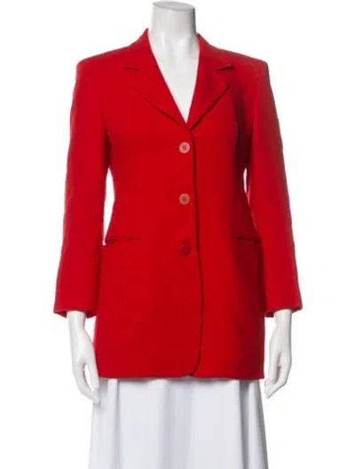 Pre-owned Donna Karan Wool Blazer In Red