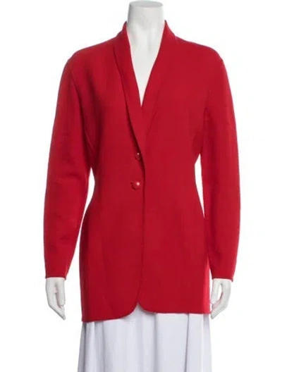 Pre-owned Donna Karan Wool Blazer In Red