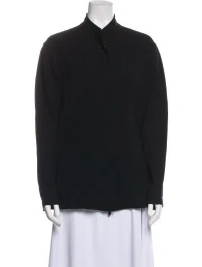 Pre-owned Donna Karan Wool Bomber Jacket In Black