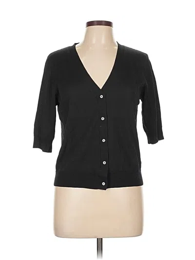 Pre-owned Donna Karan Wool Cardigan Sweater In Black