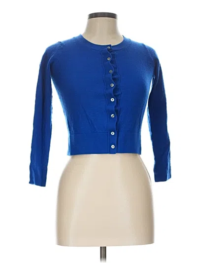 Pre-owned Donna Karan Wool Cardigan Sweater In Blue