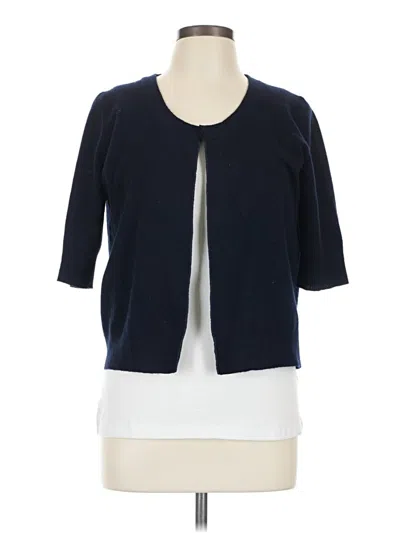 Pre-owned Donna Karan Wool Cardigan Sweater In Blue
