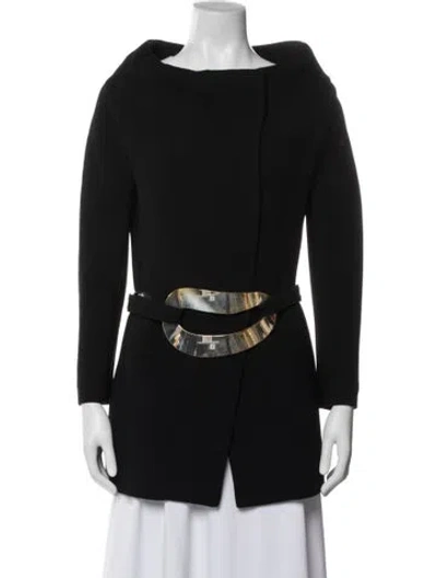 Pre-owned Donna Karan Wool Coat In Black