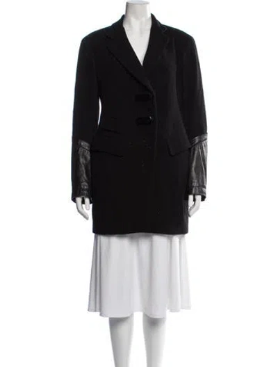 Pre-owned Donna Karan Wool Coat In Black