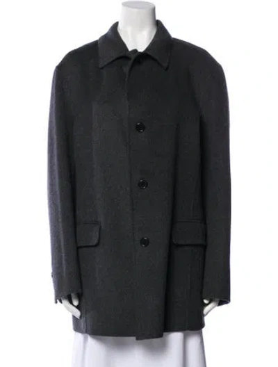 Pre-owned Donna Karan Wool Coat In Gray