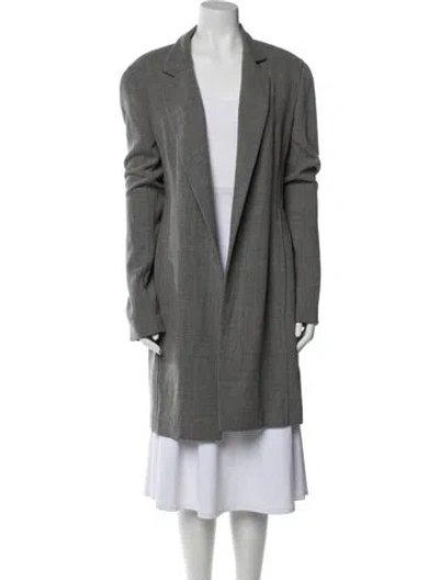 Pre-owned Donna Karan Wool Coat In Gray