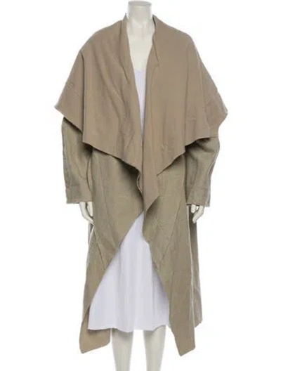 Pre-owned Donna Karan Wool Coat In Neutral