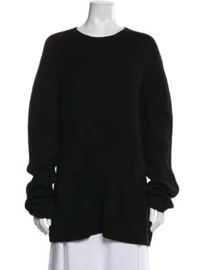 Pre-owned Donna Karan Wool Crew Neck Sweater In Green
