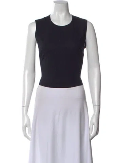Pre-owned Donna Karan Wool Crew Neck Top In Black
