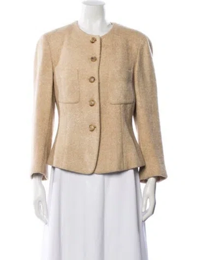 Pre-owned Donna Karan Wool Evening Jacket In Neutral