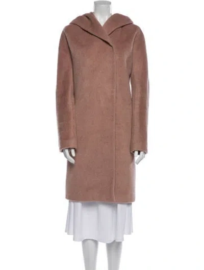 Pre-owned Donna Karan Wool Fur Coat In Pink