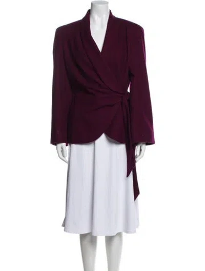 Pre-owned Donna Karan Wool Jacket In Purple
