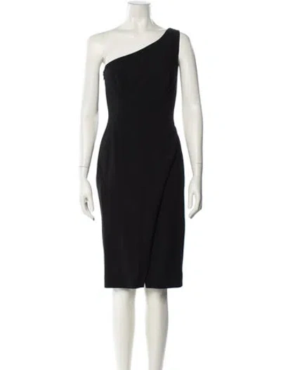 Pre-owned Donna Karan Wool Knee-length Dress In Black